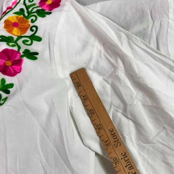 Sahiba Top Womens Large Embroidered Half Sleeve Split Hem - Picture 10 of 10